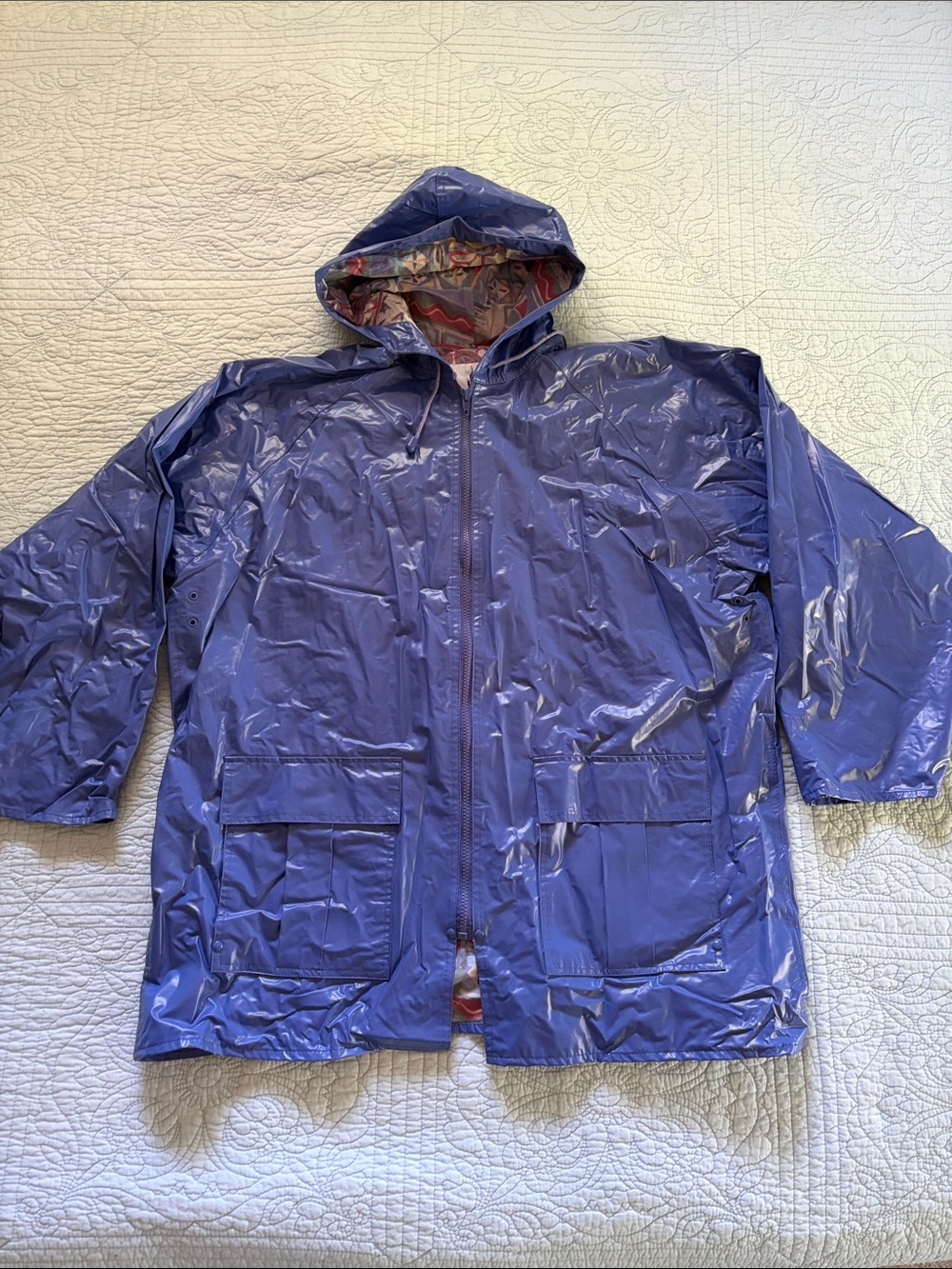 Misty Harbor Trench Raincoat in Periwinkle